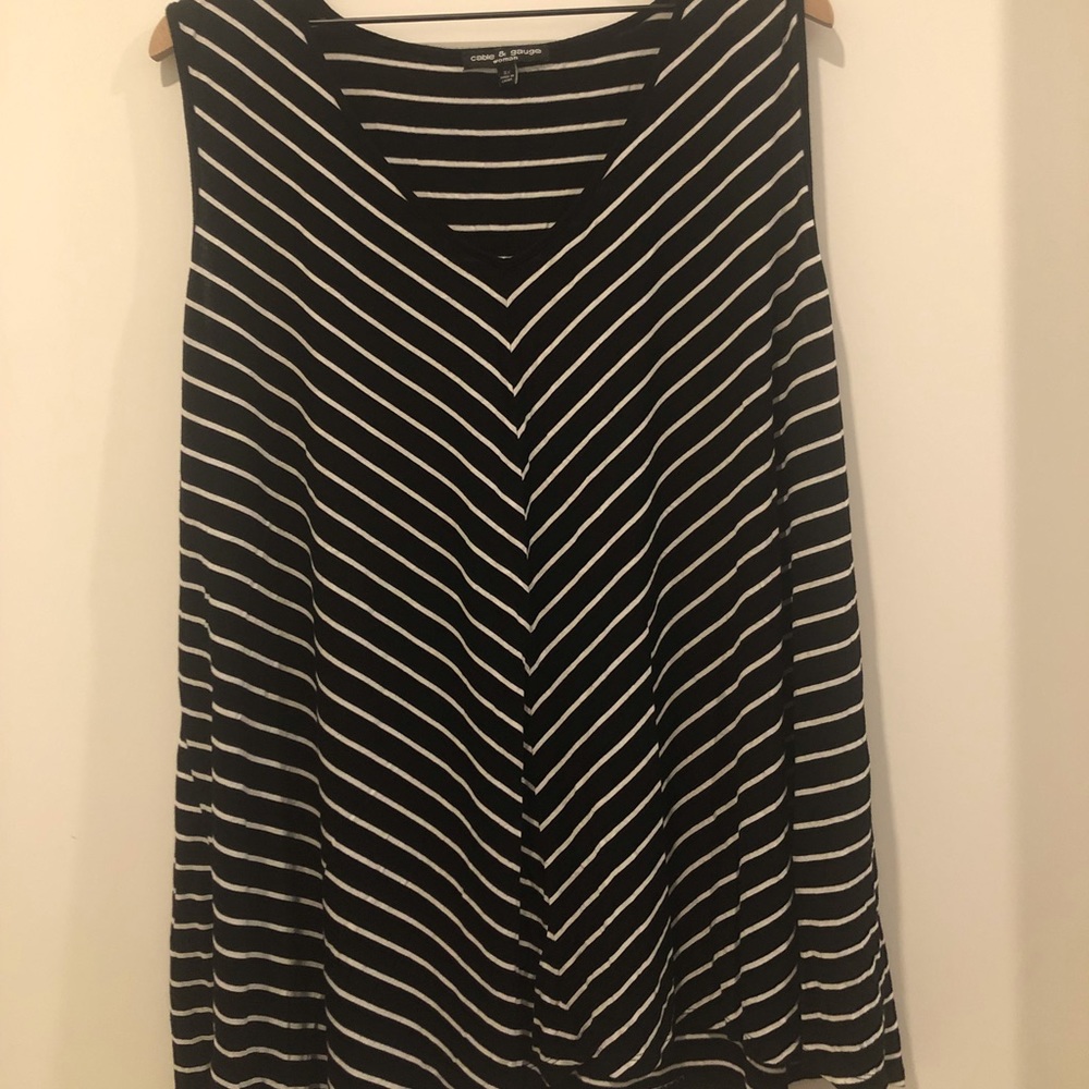 Cable & Gauge Striped Tank Sz 3X